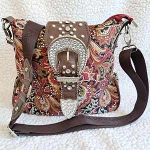 Women's Montana West Red and Black Crossbody Bag
